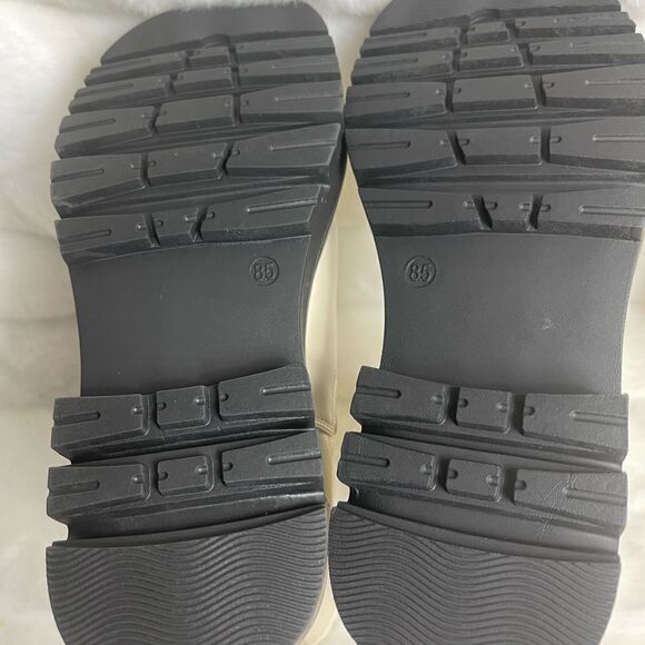 New with box Just Fab Candide Beige vegan leather beige platform boots size 8 - Picture 10 of 11